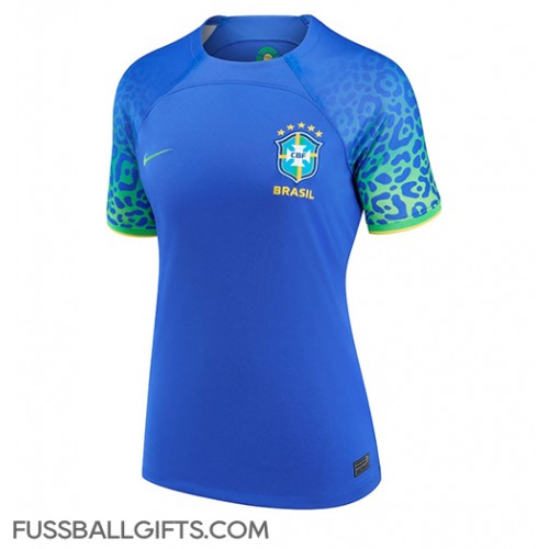 Brasilien Fußballbekleidung Auswärtstrikot Damen WM 2022 Kurzarm